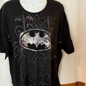 Batman Top Shirt T-shirt XL - DC Comics - Black with purple and silver